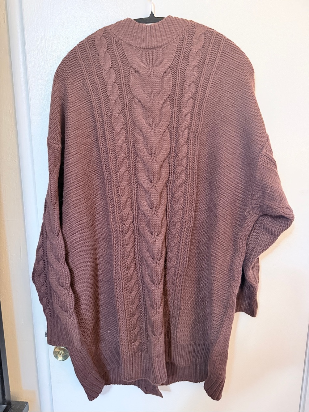 Torrid Chocolate Brown Cable Knit Button-Front Cardigan Sweater - Picture 2 of 4
